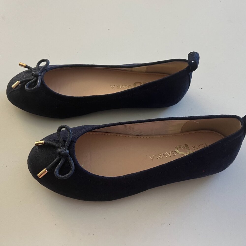 Girls' Yosi Samra Miss Sheila Bow Ballet Flats in Midnight Blue - Size 2 - NWT
